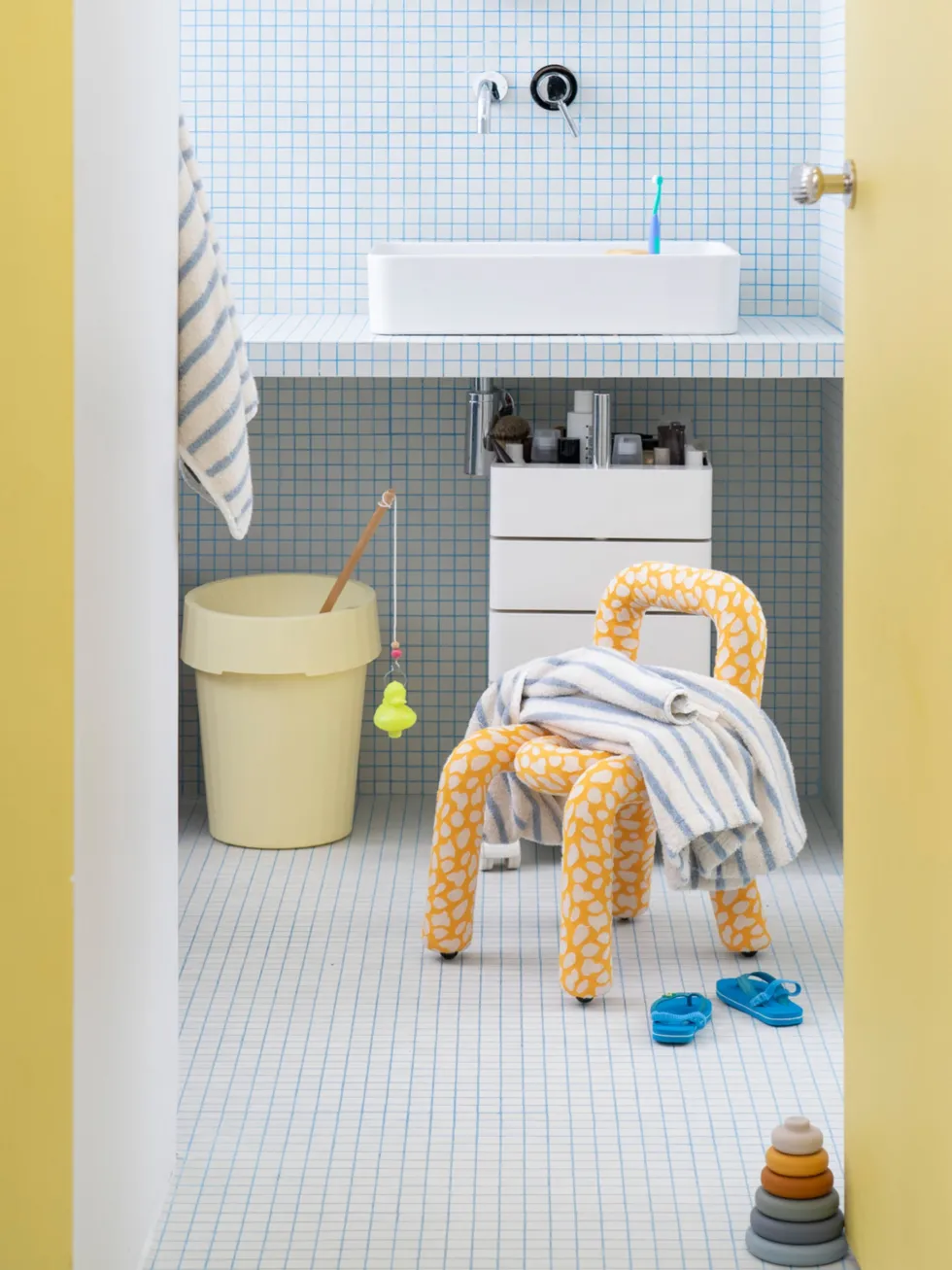 Chaise pour enfant en coton imprimé giraffe Mini Bold - Moustache