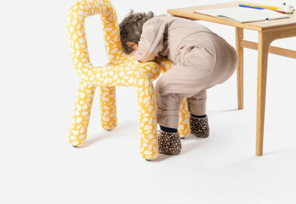 Chaise pour enfant en coton imprimé giraffe Mini Bold - Moustache