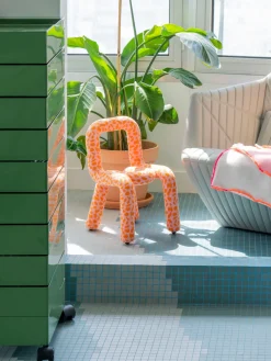 Chaise pour enfant en coton imprimé koï Mini Bold - Moustache