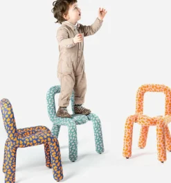 Chaise pour enfant en coton imprimé parrot Mini Bold - Moustache