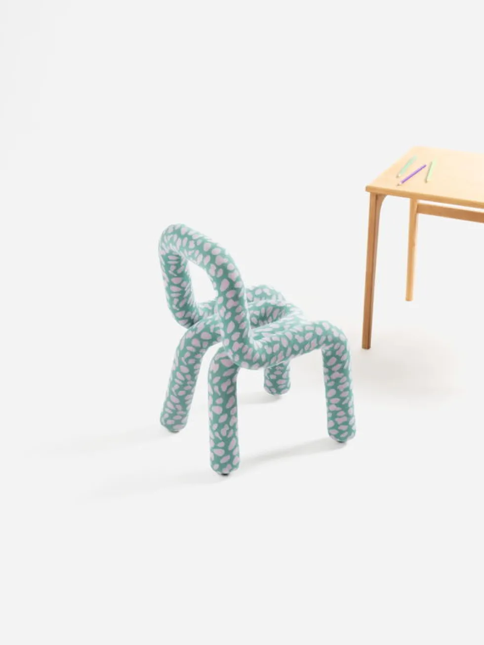 Chaise pour enfant en coton imprimé turtle Mini Bold - Moustache