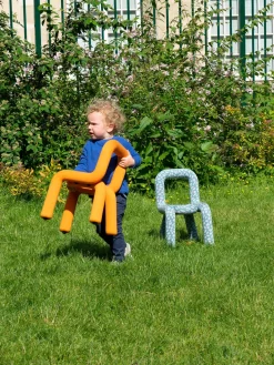 Chaise pour enfant en coton imprimé turtle Mini Bold - Moustache