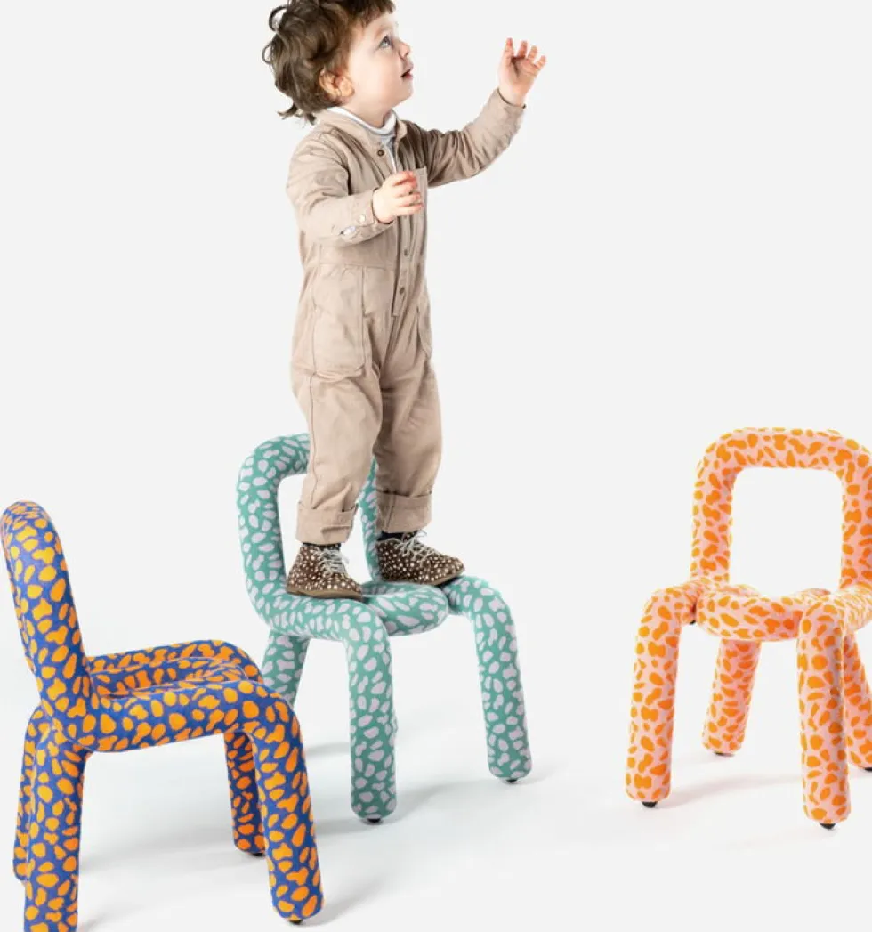Chaise pour enfant en coton imprimé turtle Mini Bold - Moustache