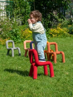 Chaise pour enfant en coton orange Mini Bold - Moustache