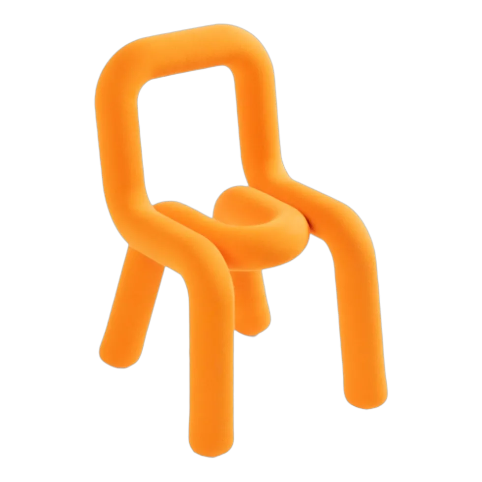 Chaise pour enfant en coton orange Mini Bold - Moustache