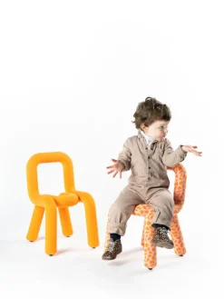 Chaise pour enfant en coton orange Mini Bold - Moustache