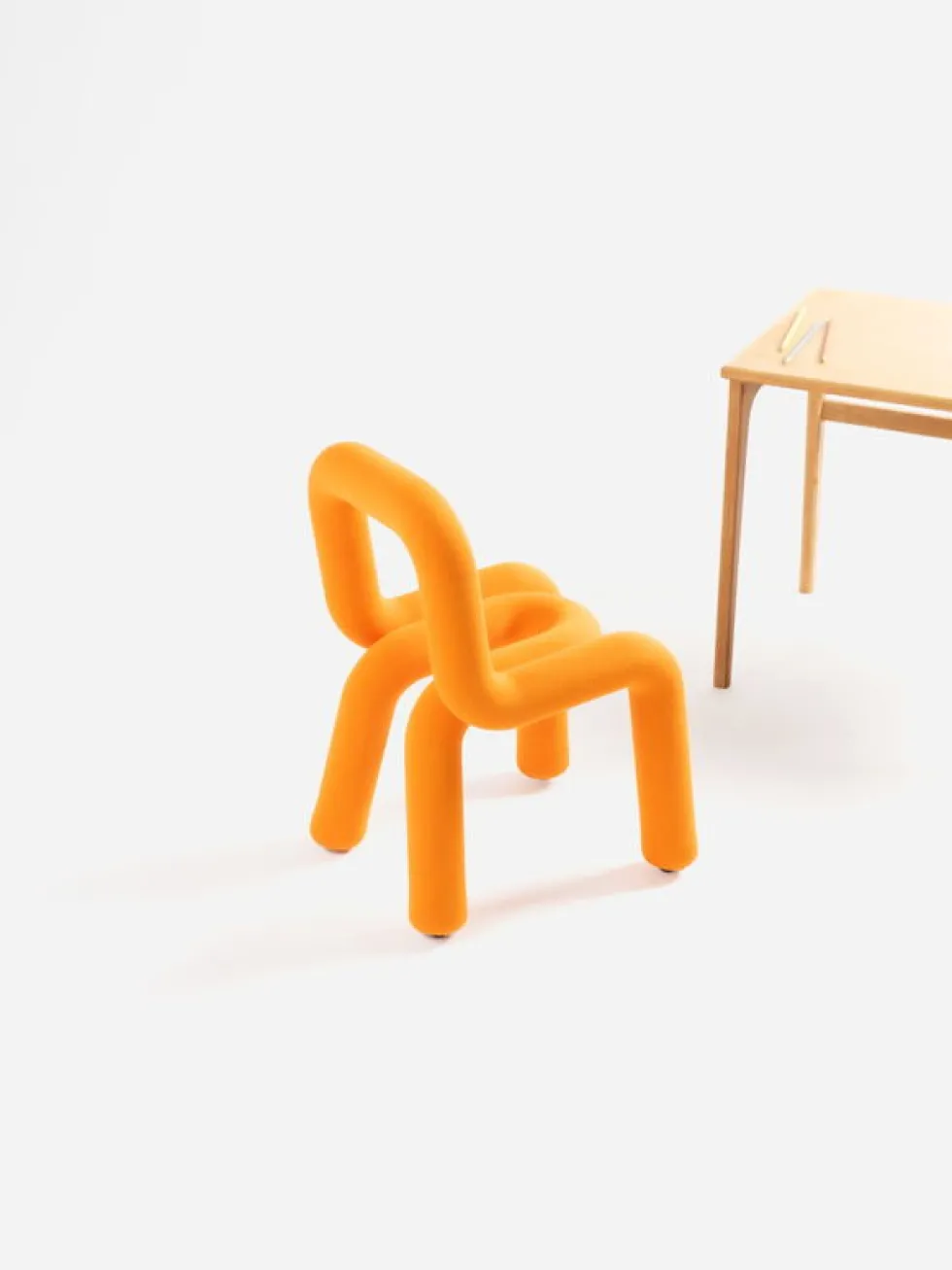 Chaise pour enfant en coton orange Mini Bold - Moustache