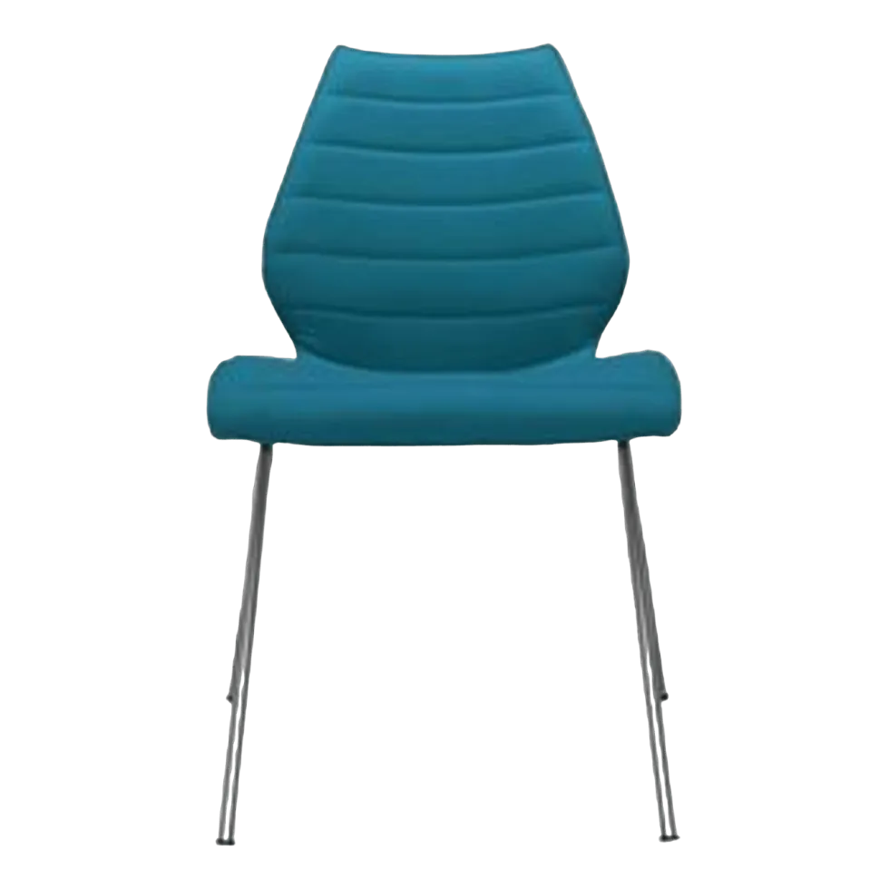 Chaise rembourrée bleue pétrole Maui Soft - Kartell