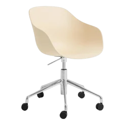 Chaise réglable à roulettes en plastique recyclé pêche et pieds en aluminium AAC 252 2.0 - HAY