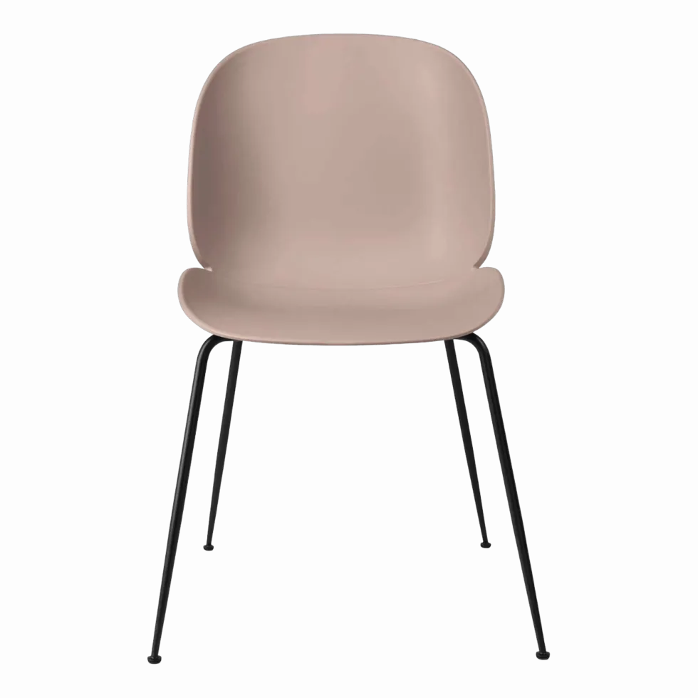 Chaise rose piétement en métal noir Beetle - Gubi