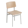 Chaise sans accoudoirs grise et bois naturel Loft - Muuto
