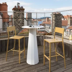 2 Chaises de bar en aluminium noir Take - Matière Grise