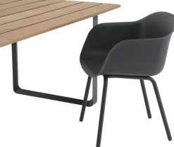 Chaises de jardin avec accoudoirs en plastique et acier noir anthracite 77cm Fiber - Muuto