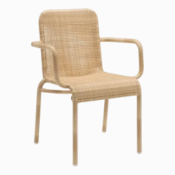 2 Chaises de jardin avec accoudoirs en résine naturelle Tobago - KOK