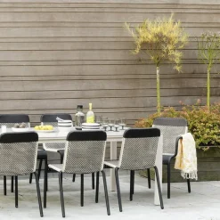 2 Chaises de jardin noire et blanche Tobago - KOK