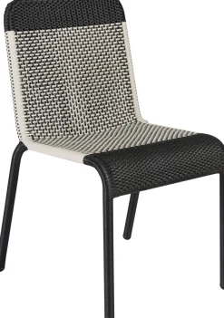 2 Chaises de jardin noire et blanche Tobago - KOK