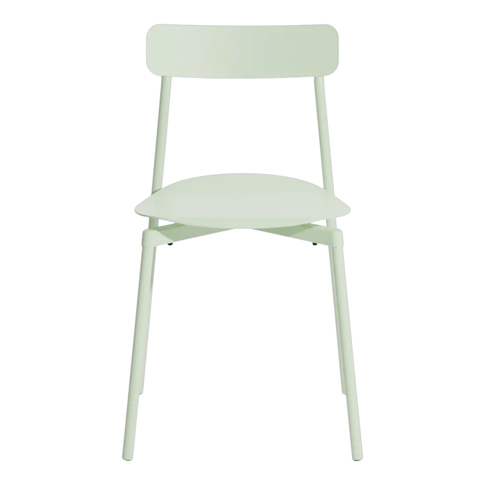 2 chaises d'extérieur en aluminium vert pastel Fromme - Petite friture
