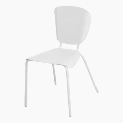 2 Chaises en acier blanc Batchair - Matière Grise