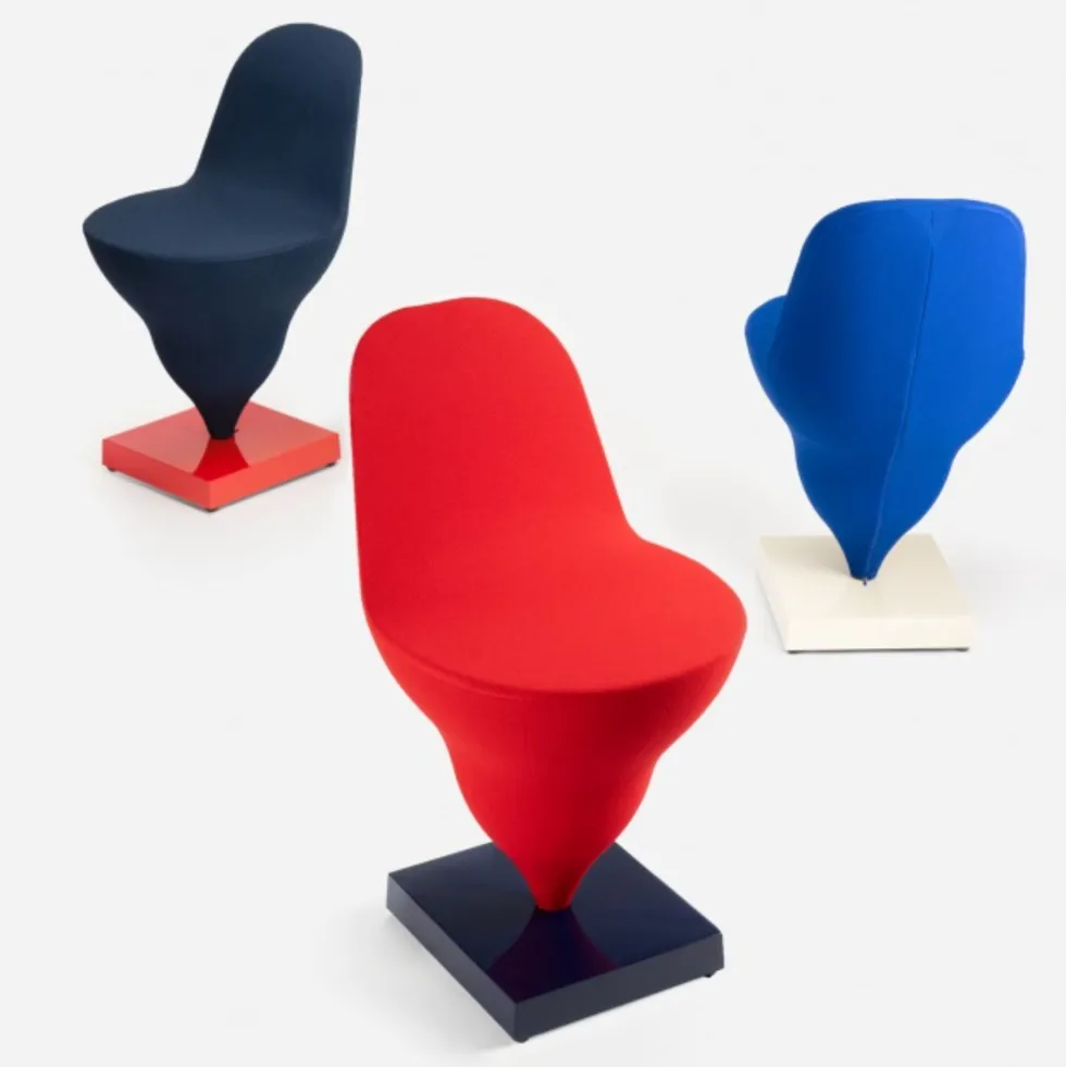 Chaise structure en métal cream et housse polyester blueberry 75cm Gelato - Moustache