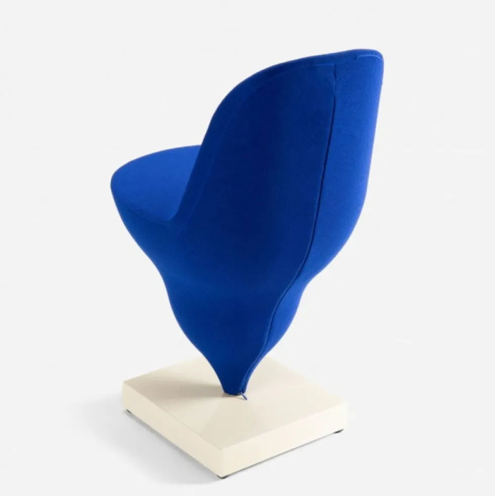 Chaise structure en métal cream et housse polyester blueberry 75cm Gelato - Moustache