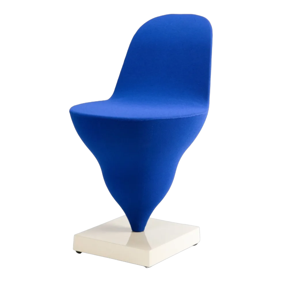 Chaise structure en métal cream et housse polyester blueberry 75cm Gelato - Moustache
