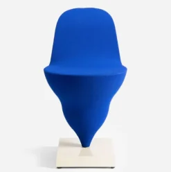 Chaise structure en métal cream et housse polyester blueberry 75cm Gelato - Moustache