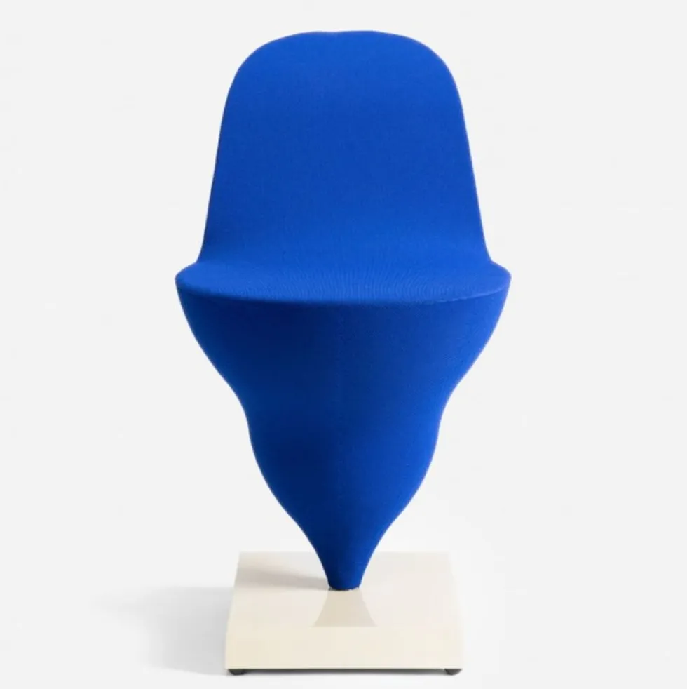 Chaise structure en métal cream et housse polyester blueberry 75cm Gelato - Moustache