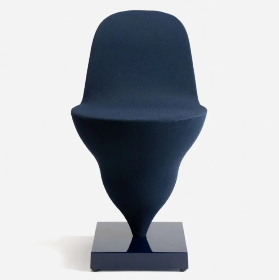 Chaise structure en métal navy et housse polyester plum 75cm Gelato - Moustache