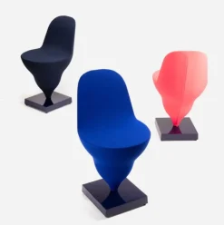 Chaise structure en métal navy et housse polyester plum 75cm Gelato - Moustache