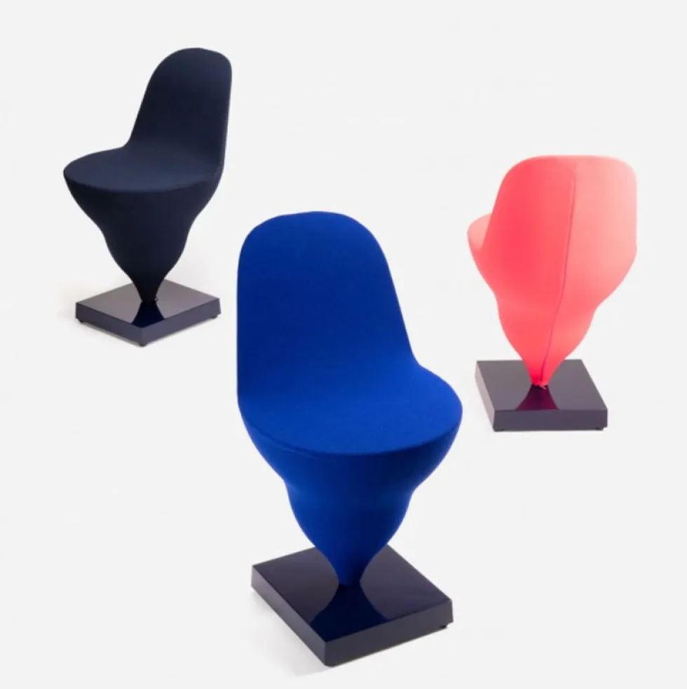 Chaise structure en métal navy et housse polyester plum 75cm Gelato - Moustache