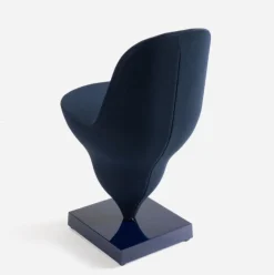 Chaise structure en métal navy et housse polyester plum 75cm Gelato - Moustache
