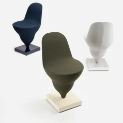 Chaise structure en métal raw et housse polyester licorice 75cm Gelato - Moustache