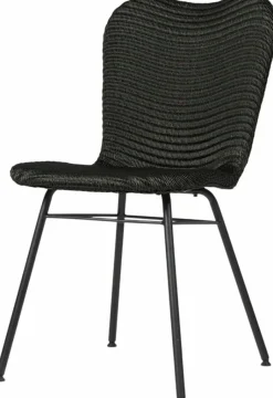 Chaise tressée et piètement acier noire Lily - Vincent Sheppard