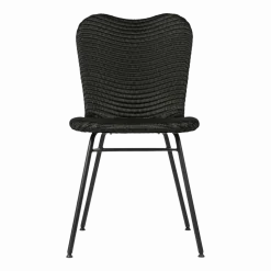 Chaise tressée et piètement acier noire Lily - Vincent Sheppard