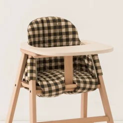 Chaise évolutive avec plateau en hêtre et coussin en coton bio vert Growing Green - Nobodinoz