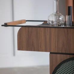 Chariot de bar en bois de noyer Trink - Kann Design