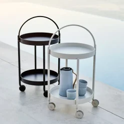 Chariot en aluminium blanc Roll - Cane-Line