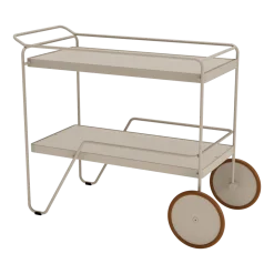 Chariot en aluminium et acier beige 75,5x95x46cm Click - Houe