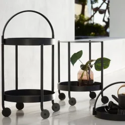 Chariot en aluminium noir Roll - Cane-Line
