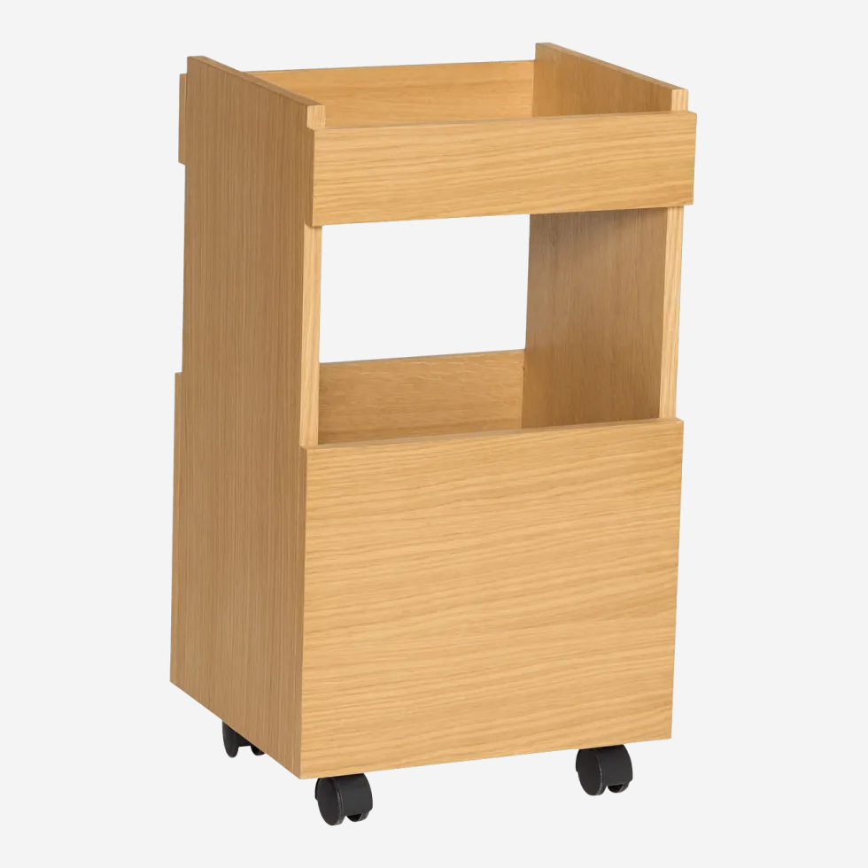 Chariot en bois de chêne naturel 40x35x70cm Forma - Hübsch