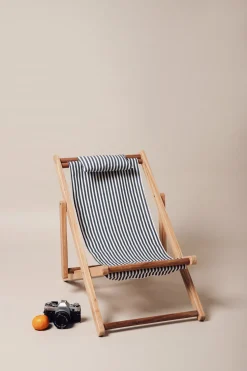 Chilienne pour enfants bleue à fines rayures blanches Mini Sling Chair - Business & Pleasure