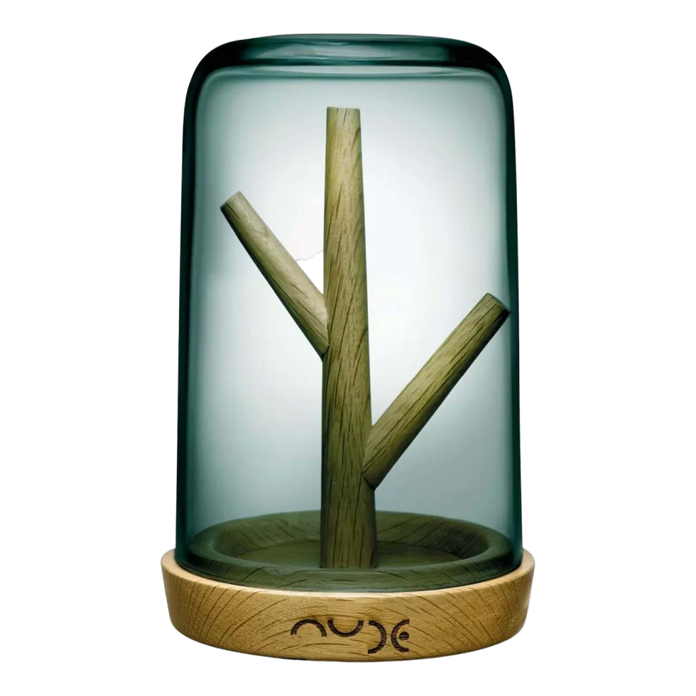 Coffret à bijoux Blossom Vert avec base en chêne Nude Glass