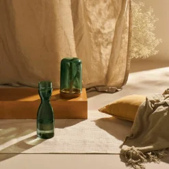 Coffret à bijoux Blossom Vert avec base en chêne Nude Glass