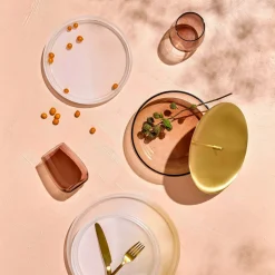 Colored U Set of 4 Tumblers Amber - Nude Glass