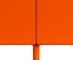 Commode basse en bois mdf orange 123x53,1x41cm Relief - String furniture