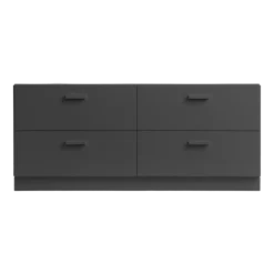 Commode basse et plinthes en bois mdf gris 123x53,4x41cm Relief - String furniture