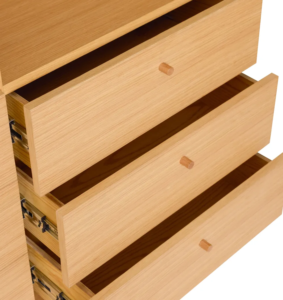 Commode en bois de chêne 110x35xh190cm Read - Hübsch