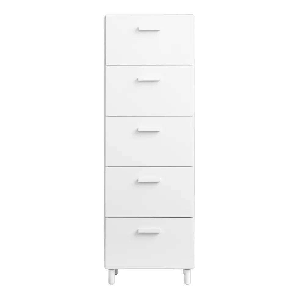 Commode haute en bois mdf blanc 41x121,5cm Relief - String furniture