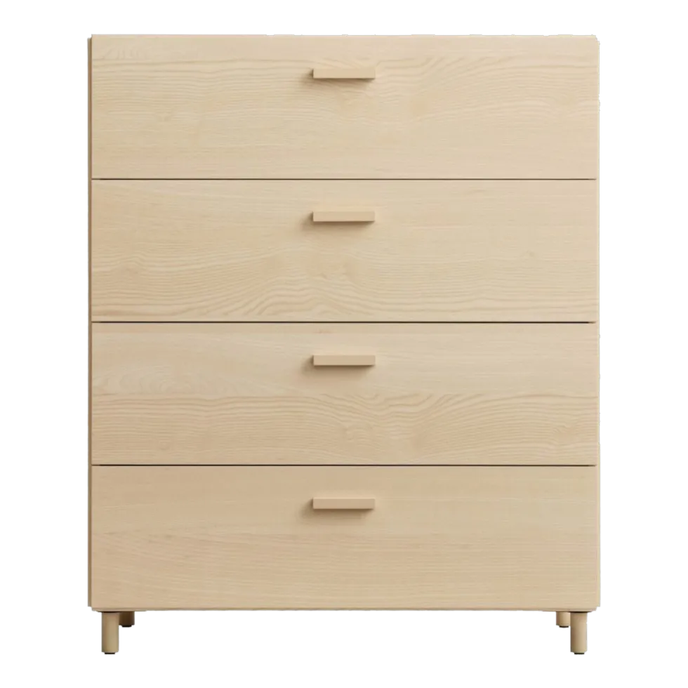 Commode large en bois mdf frêne 82x98,7x41cm Relief - String furniture