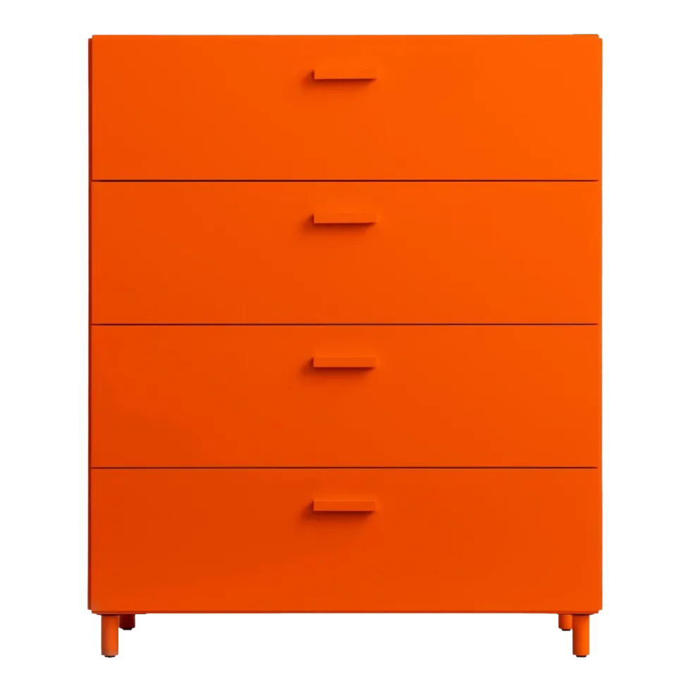 Commode large en bois mdf orange 82x98,7x41cm Relief - String furniture